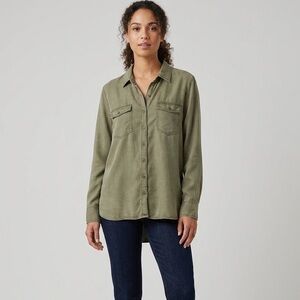 Buffalo David Bitton Olive Green Button-Up Shirt